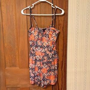 Vibrant Orange and Black Patterned Dress